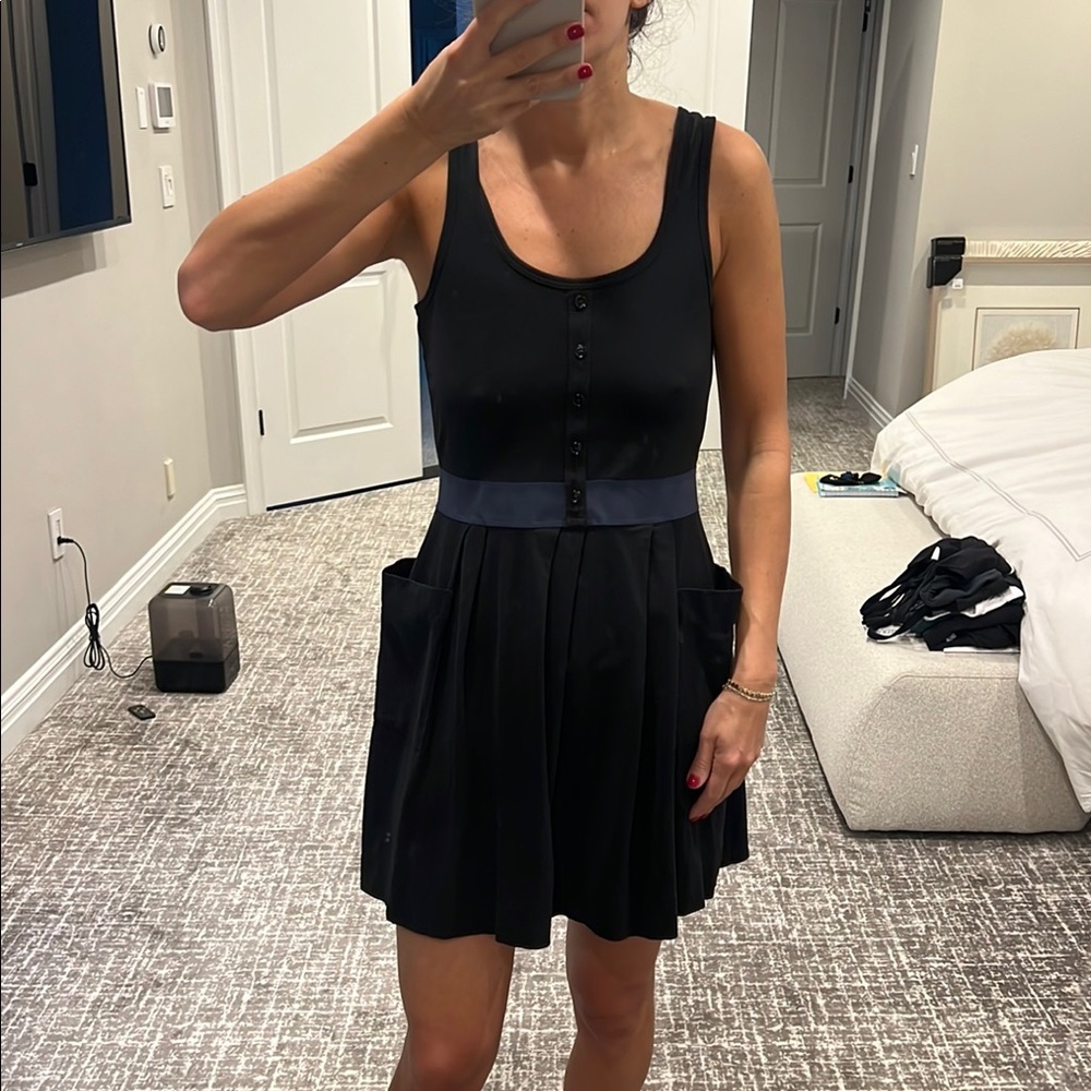 Theory Black Sleeveless Cotton Dress